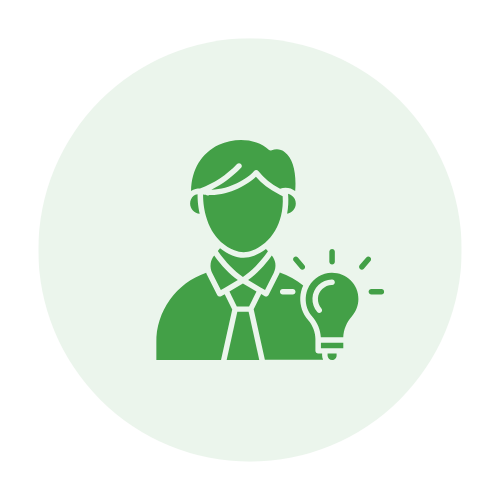 Icon entrepreneur avec ampoule